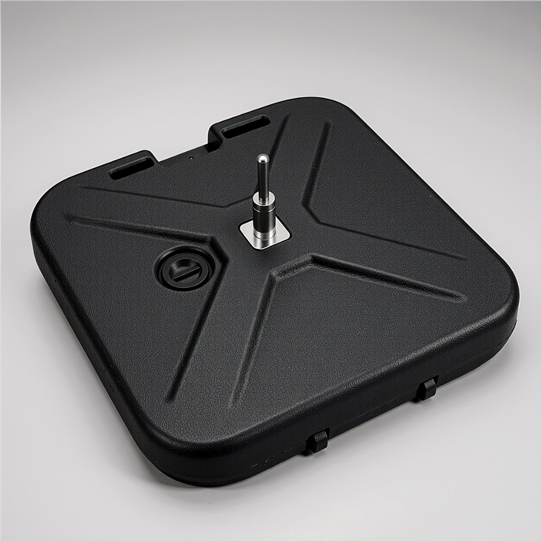 Base tanque rellenable para bandera, vista superior